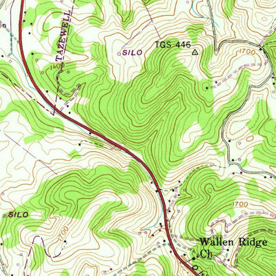 United States Geological Survey Tazewell, TN (1943, 24000-Scale) digital map