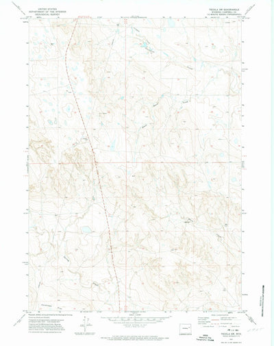 United States Geological Survey Teckla SW, WY (1971, 24000-Scale) digital map