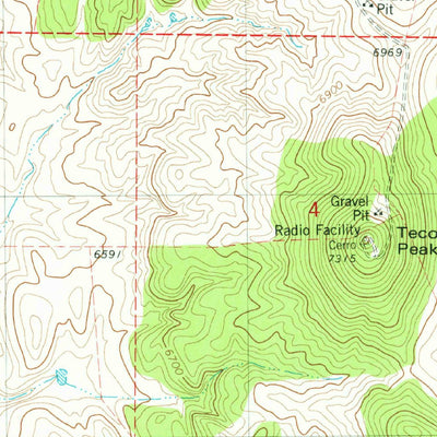 United States Geological Survey Tecolote Peak, NM (1981, 24000-Scale) digital map