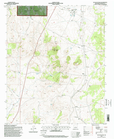 United States Geological Survey Tecolote Peak, NM (1995, 24000-Scale) digital map