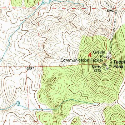 United States Geological Survey Tecolote Peak, NM (1995, 24000-Scale) digital map