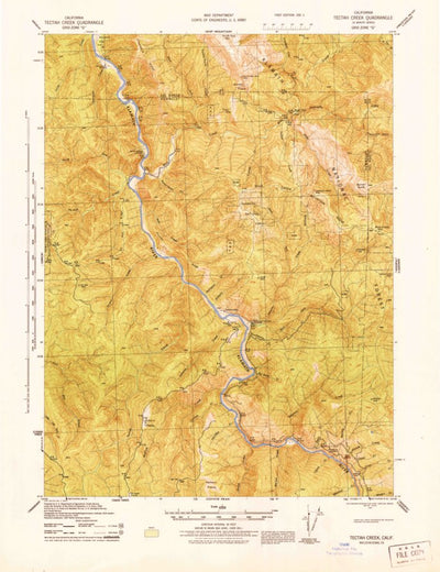 United States Geological Survey Tectah Creek, CA (1945, 62500-Scale) digital map