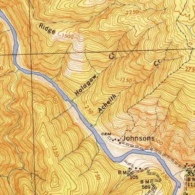United States Geological Survey Tectah Creek, CA (1945, 62500-Scale) digital map