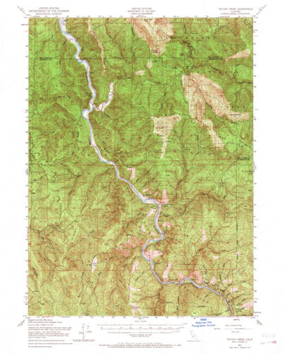 United States Geological Survey Tectah Creek, CA (1952, 62500-Scale) digital map