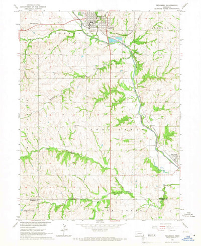 United States Geological Survey Tecumseh, NE (1965, 24000-Scale) digital map