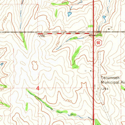 United States Geological Survey Tecumseh NW, NE (1965, 24000-Scale) digital map