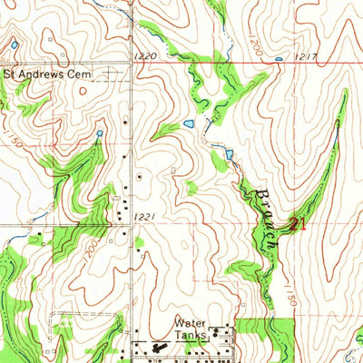 United States Geological Survey Tecumseh NW, NE (1965, 24000-Scale) digital map