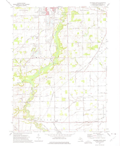 United States Geological Survey Tecumseh South, MI (1972, 24000-Scale) digital map