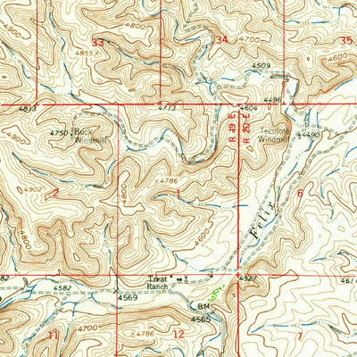 United States Geological Survey Teel Ranch, NM (1960, 62500-Scale) digital map