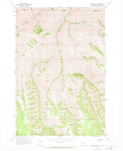 United States Geological Survey Teepee Butte, OR-WA (1967, 24000-Scale) digital map