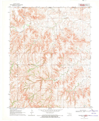 United States Geological Survey Tegarden NW, OK-KS (1969, 24000-Scale) digital map