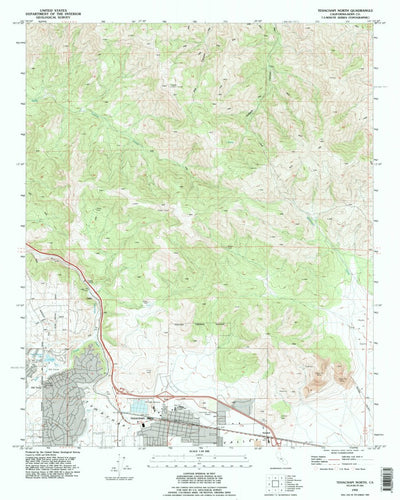 United States Geological Survey Tehachapi North, CA (1992, 24000-Scale) digital map