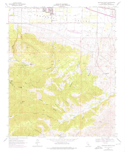 United States Geological Survey Tehachapi South, CA (1966, 24000-Scale) digital map