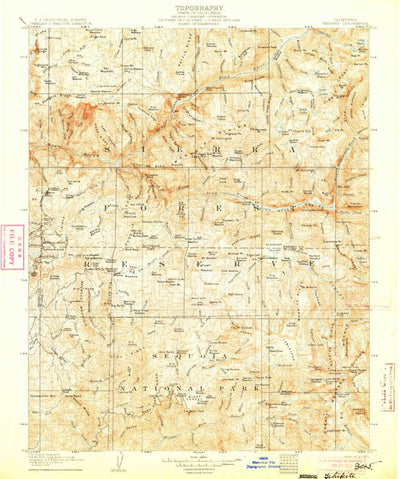 United States Geological Survey Tehipite, CA (1905, 125000-Scale) digital map
