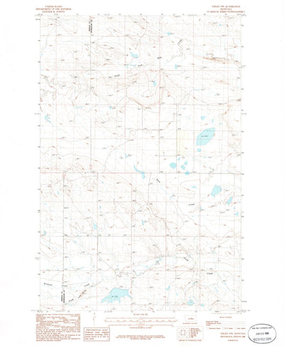 United States Geological Survey Teigen NW, MT (1986, 24000-Scale) digital map