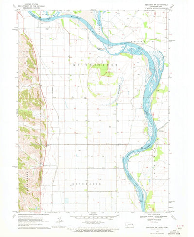 United States Geological Survey Tekamah NW, NE-IA (1970, 24000-Scale) digital map