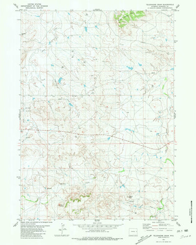 United States Geological Survey Telephone Draw, WY (1981, 24000-Scale) digital map