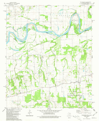 United States Geological Survey Telephone, TX-OK (1980, 24000-Scale) digital map