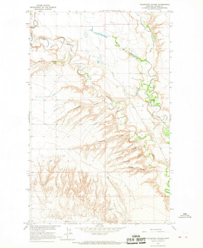 United States Geological Survey Telescope Coulee, MT (1964, 24000-Scale) digital map