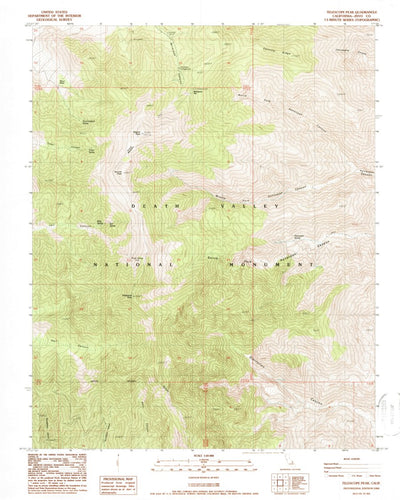 United States Geological Survey Telescope Peak, CA (1988, 24000-Scale) digital map