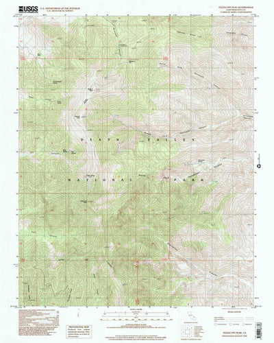 United States Geological Survey Telescope Peak, CA (1998, 24000-Scale) digital map