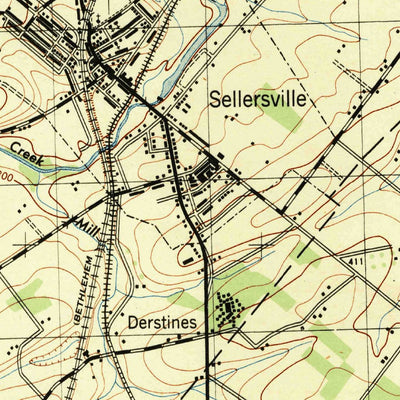 United States Geological Survey Telford, PA (1943, 31680-Scale) digital map