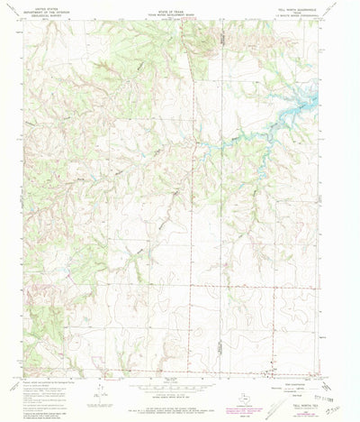 United States Geological Survey Tell North, TX (1967, 24000-Scale) digital map