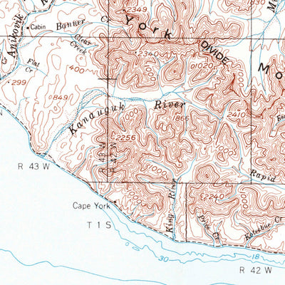 United States Geological Survey Teller, AK (1950, 250000-Scale) digital map