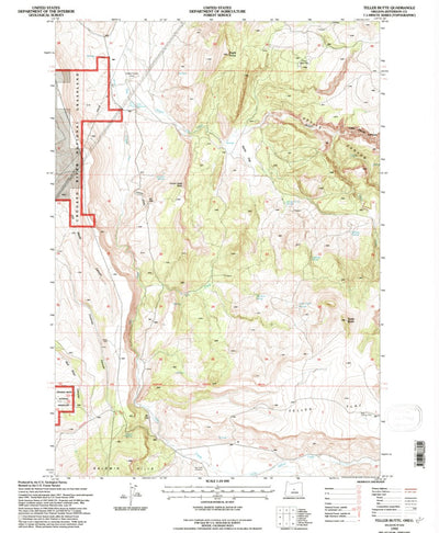 United States Geological Survey Teller Butte, OR (1992, 24000-Scale) digital map
