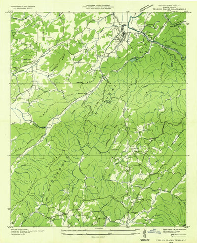 United States Geological Survey Tellico Plains, TN-NC (1934, 24000-Scale) digital map