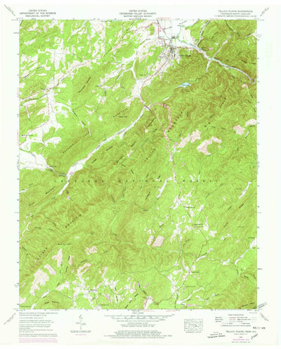 United States Geological Survey Tellico Plains, TN-NC (1957, 24000-Scale) digital map