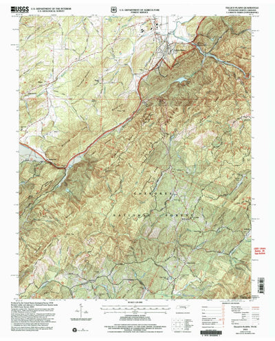 United States Geological Survey Tellico Plains, TN-NC (2003, 24000-Scale) digital map