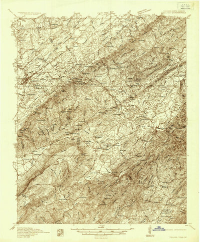 United States Geological Survey Tellico, TN-NC (1935, 48000-Scale) digital map