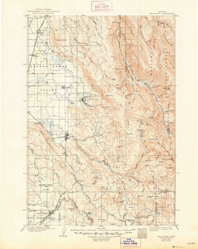 United States Geological Survey Telocaset, OR (1906, 125000-Scale) digital map