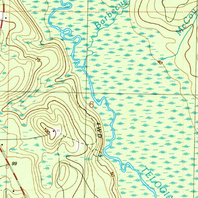 United States Geological Survey Telogia, FL (1990, 24000-Scale) digital map