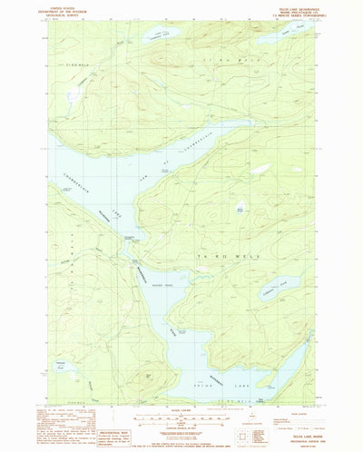 United States Geological Survey Telos Lake, ME (1988, 24000-Scale) digital map