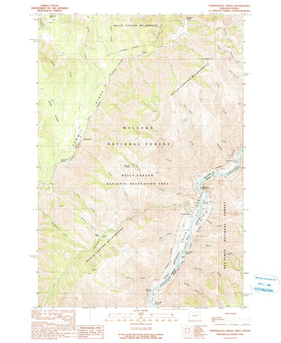 United States Geological Survey Temperance Creek, OR-ID (1990, 24000-Scale) digital map