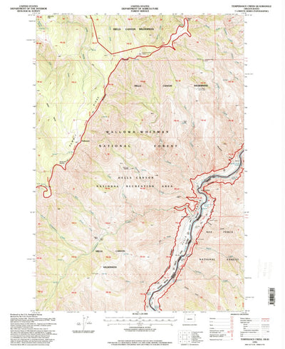 United States Geological Survey Temperance Creek, OR-ID (1995, 24000-Scale) digital map