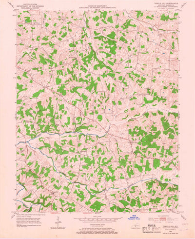 United States Geological Survey Temple Hill, KY (1953, 24000-Scale) digital map