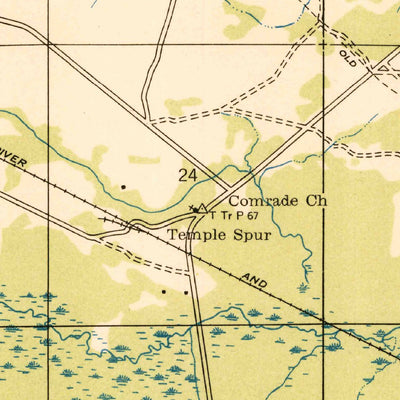 United States Geological Survey Temple, LA (1937, 31680-Scale) digital map
