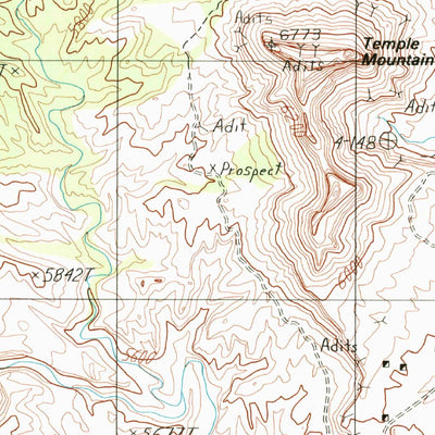 United States Geological Survey Temple Mountain, UT (1988, 24000-Scale) digital map