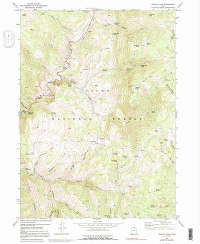 United States Geological Survey Temple Peak, UT (1969, 24000-Scale) digital map