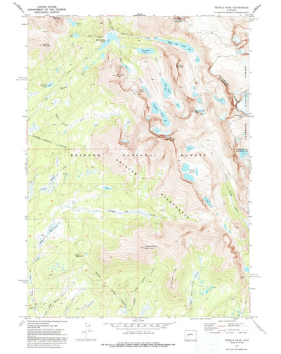 United States Geological Survey Temple Peak, WY (1969, 24000-Scale) digital map
