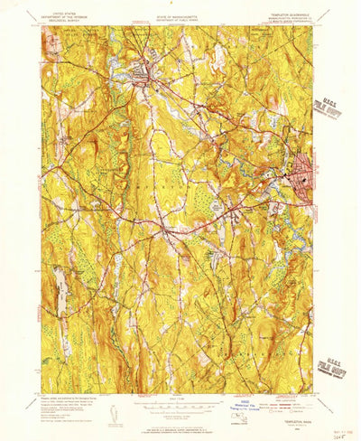 United States Geological Survey Templeton, MA (1954, 31680-Scale) digital map