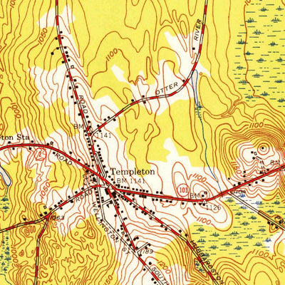 United States Geological Survey Templeton, MA (1954, 31680-Scale) digital map