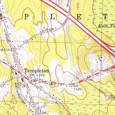 United States Geological Survey Templeton, MA (1970, 25000-Scale) digital map