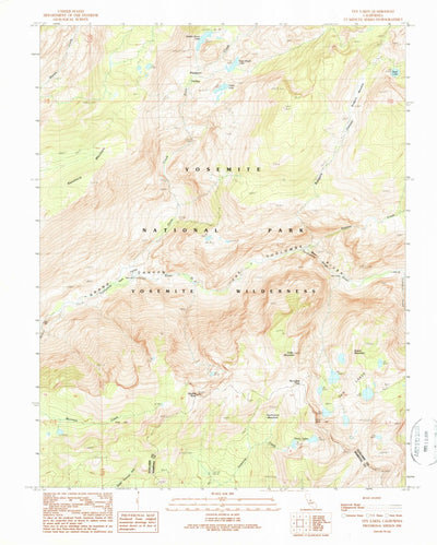 United States Geological Survey Ten Lakes, CA (1990, 24000-Scale) digital map