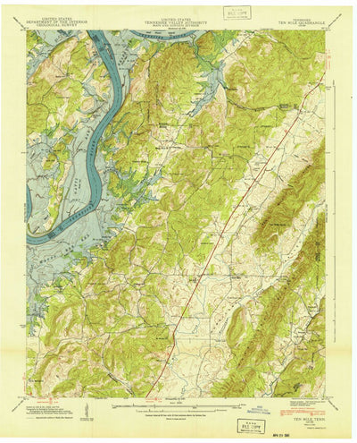 United States Geological Survey Ten Mile, TN (1940, 24000-Scale) digital map
