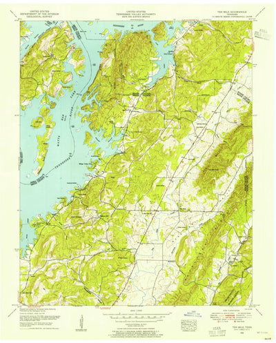 United States Geological Survey Ten Mile, TN (1952, 24000-Scale) digital map