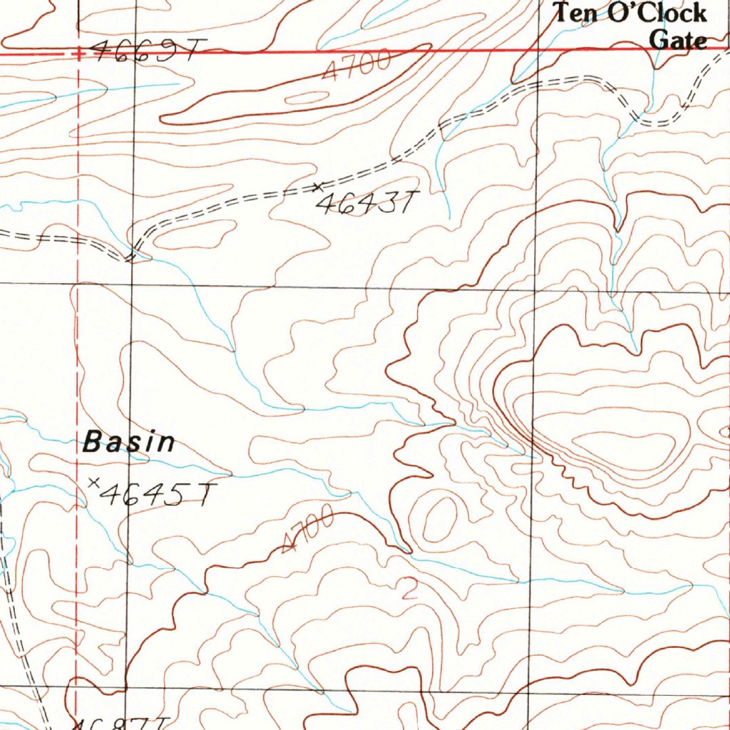 Ten O'Clock Gate, MT (1986, 24000-Scale) Map by United States ...